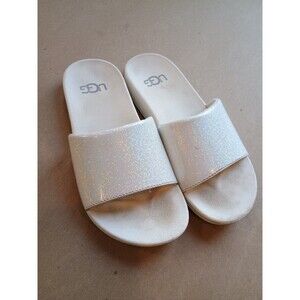 UGG Glitter Slides Girls Kids US 13 Sandals White